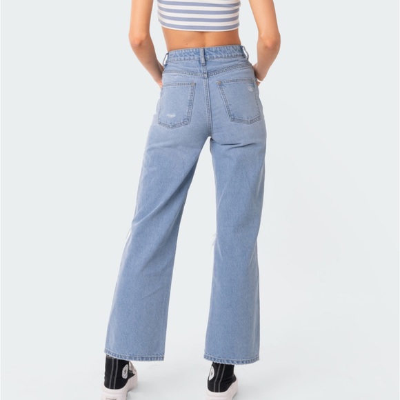 Edikted Lori High-Rise Wide Leg Jeans XS - Picture 3 of 9